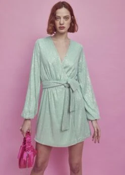 Glamorous Alice Tie-Waist Sequin Mini-Dress -Apple-Green Sequin 7 Glamorous Alice Tie-Waist Sequin Mini-Dress -Apple-Green Sequin -Glamorous Shop efce1827 742e 4dfe 86b0 3ec77ab19ea1