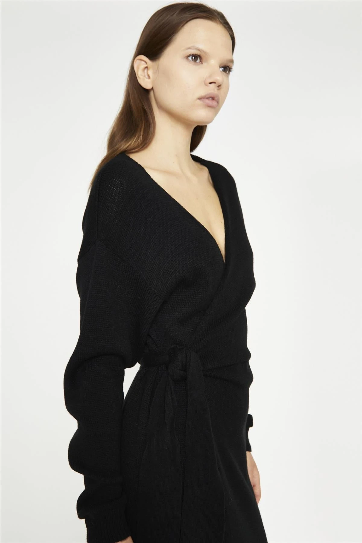 Glamorous Women's Black Tie-Waist Knitted Midi-Dress 6 Glamorous Women's Black Tie-Waist Knitted Midi-Dress - Image 4