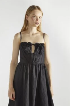 Glamorous Black Tie-Front Midi-Dresses -Glamorous Shop f5660a6f 1c6f 414b bba0 0600beecbff7