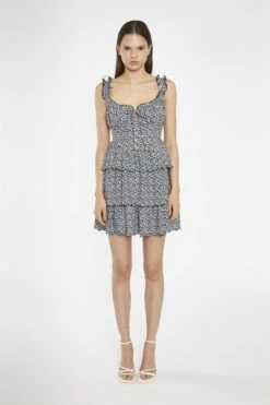 Glamorous Black-Multi Daisy Gathered Tiered Mini-Dress -Glamorous Shop fcce8d39 a737 4b06 93ab bb4f3e3907ac