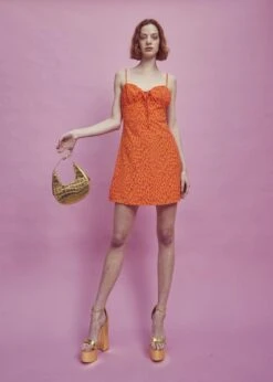 Glamorous Lexie Ruched Bust Mini-Dress -Orange/Red Heart -Glamorous Shop ff7df518 8184 428d 8987 42c199226cef