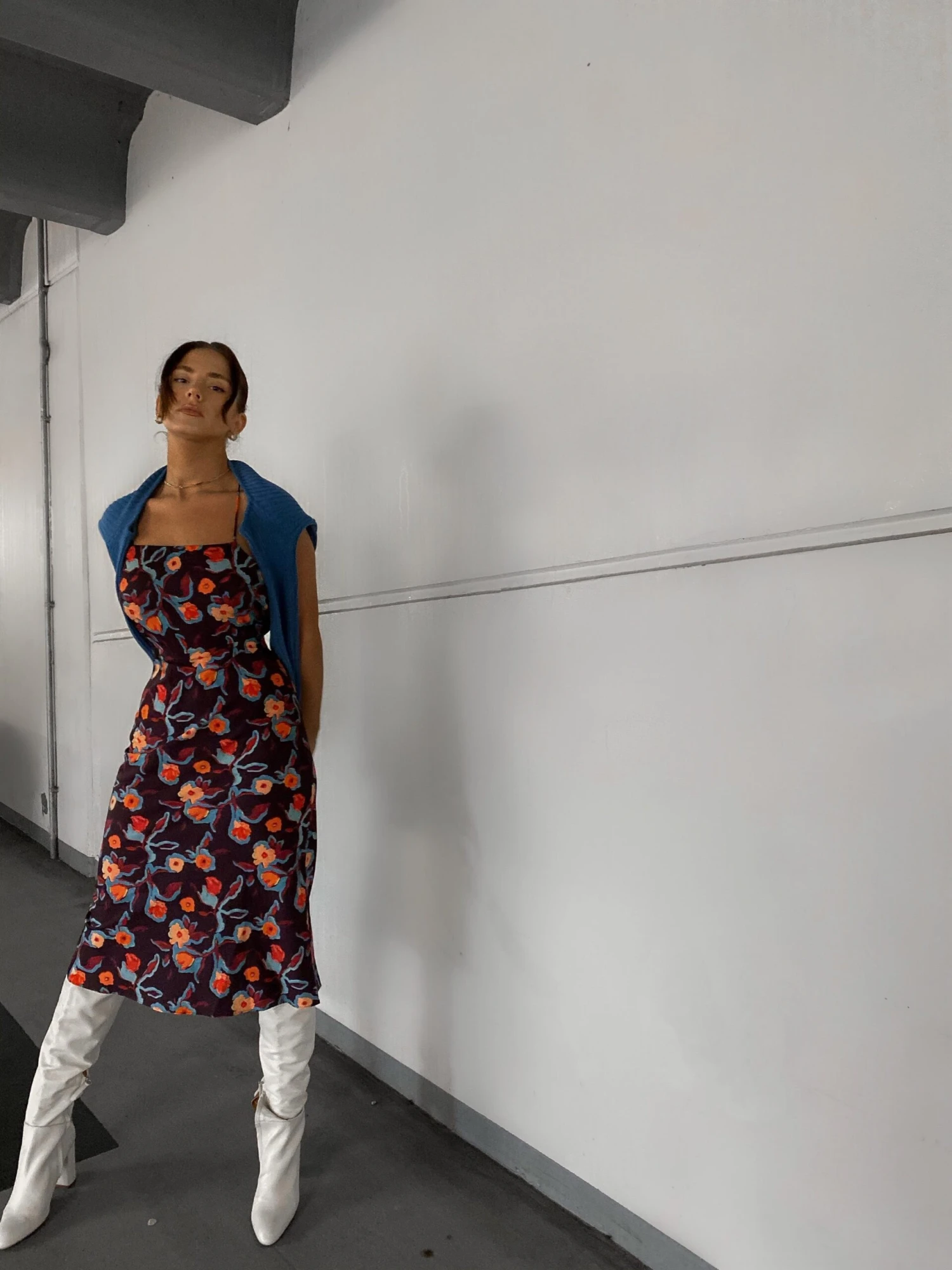 Glamorous Care Plum Abstract Floral Strappy Tie Back Midi Dress 4 Glamorous Care Plum Abstract Floral Strappy Tie Back Midi Dress - Image 2