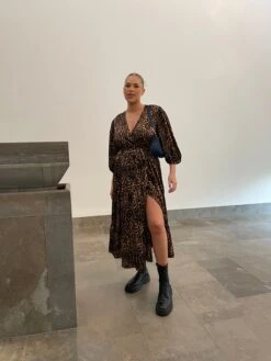 Glamorous Brown Leopard Tiered Wrap Midaxi-Dress -Glamorous Shop image00026