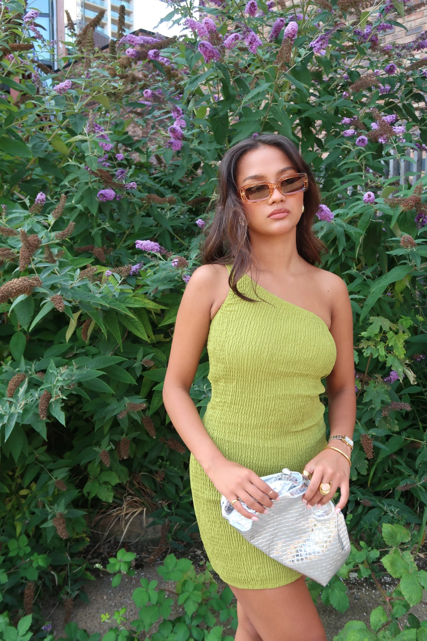 Glamorous Olive-Green Asymmetric Mini-Dress 5 Glamorous Olive-Green Asymmetric Mini-Dress - Image 3