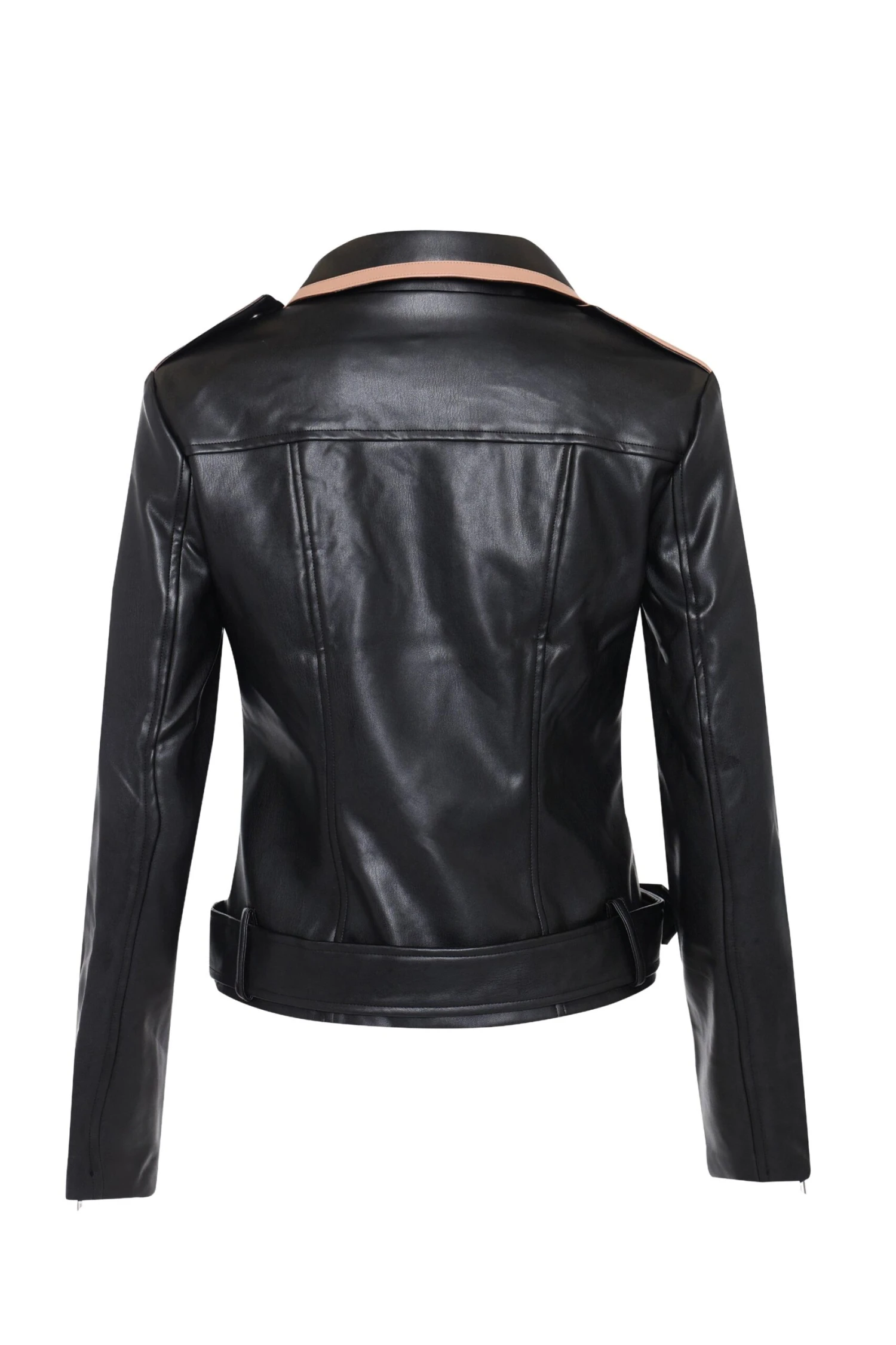 Glamorous Black Tan Faux Leather Jacket 7 Glamorous Black Tan Faux Leather Jacket - Image 5